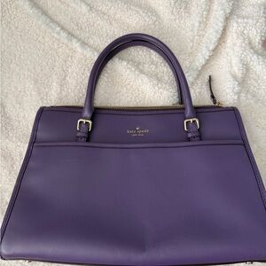 kate spade Purple Leather Satchel with Gold Hardware